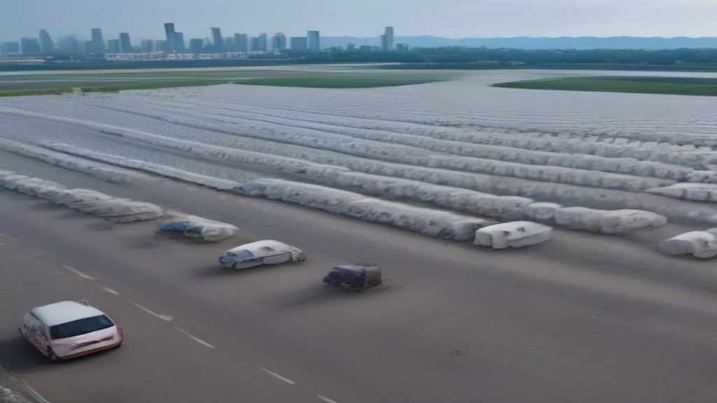 Stack of new energy vehicles at a Shenzhen port export yard